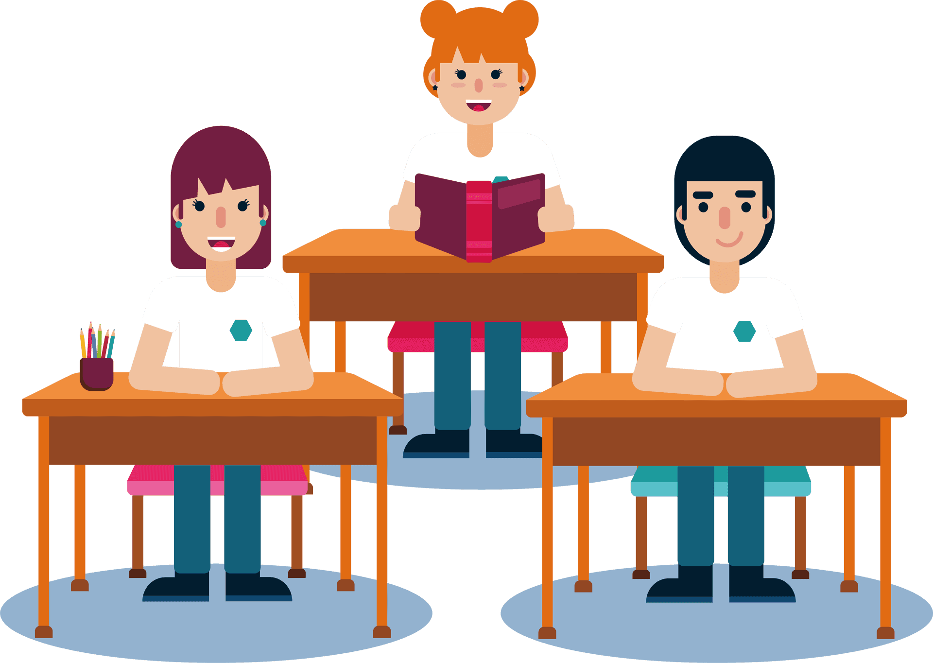 Animated Classroom Reading Session PNG