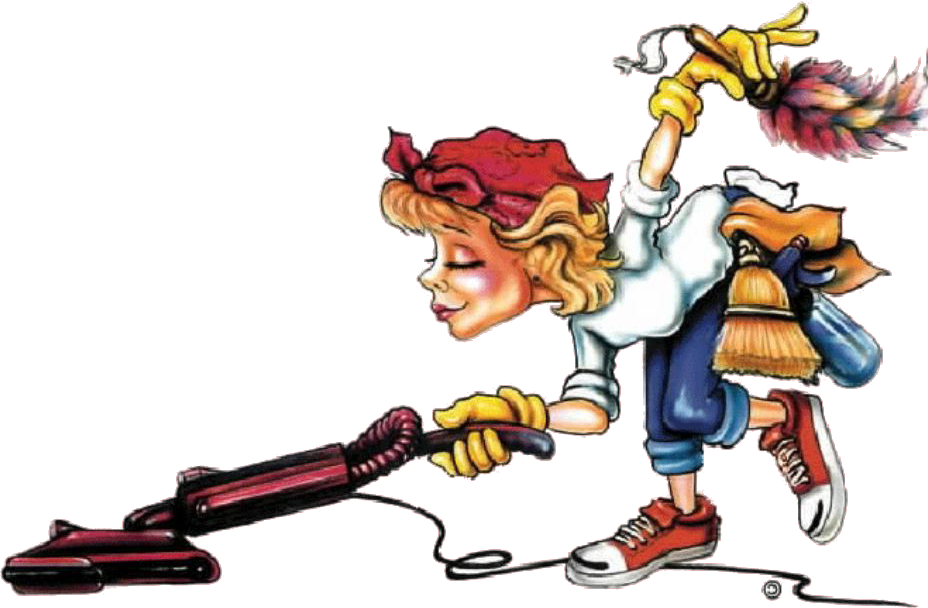 Animated Cleaning Lady Character PNG