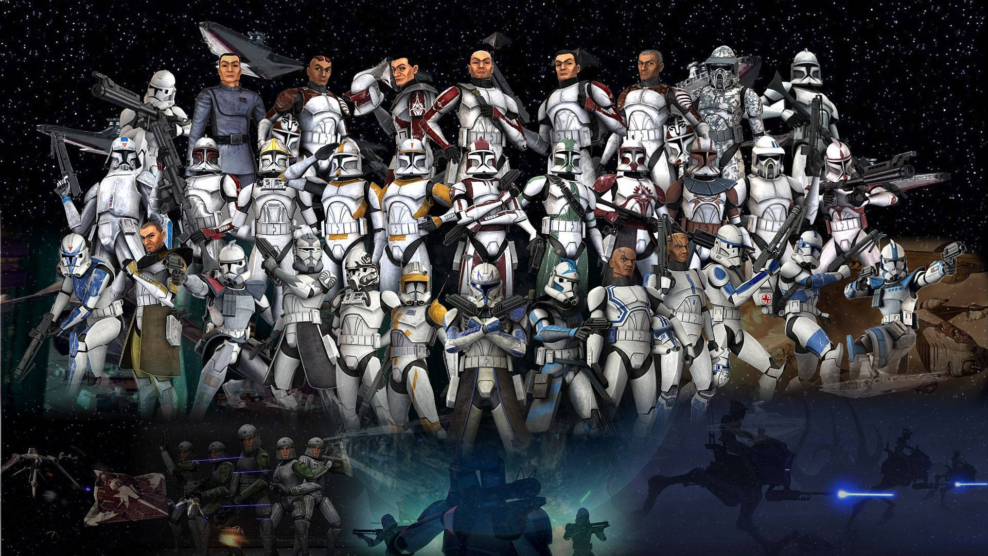 Clone Troopers Coordinating an Attack Wallpaper