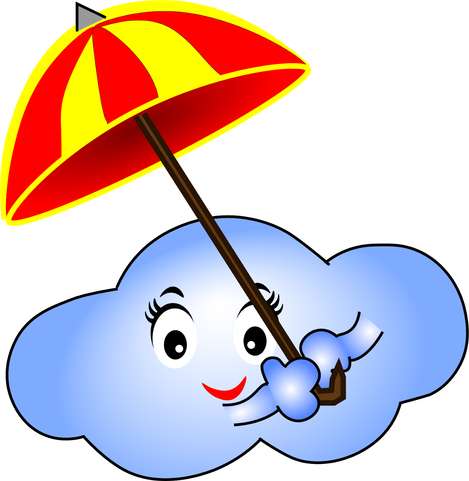Animated Cloud With Umbrella PNG
