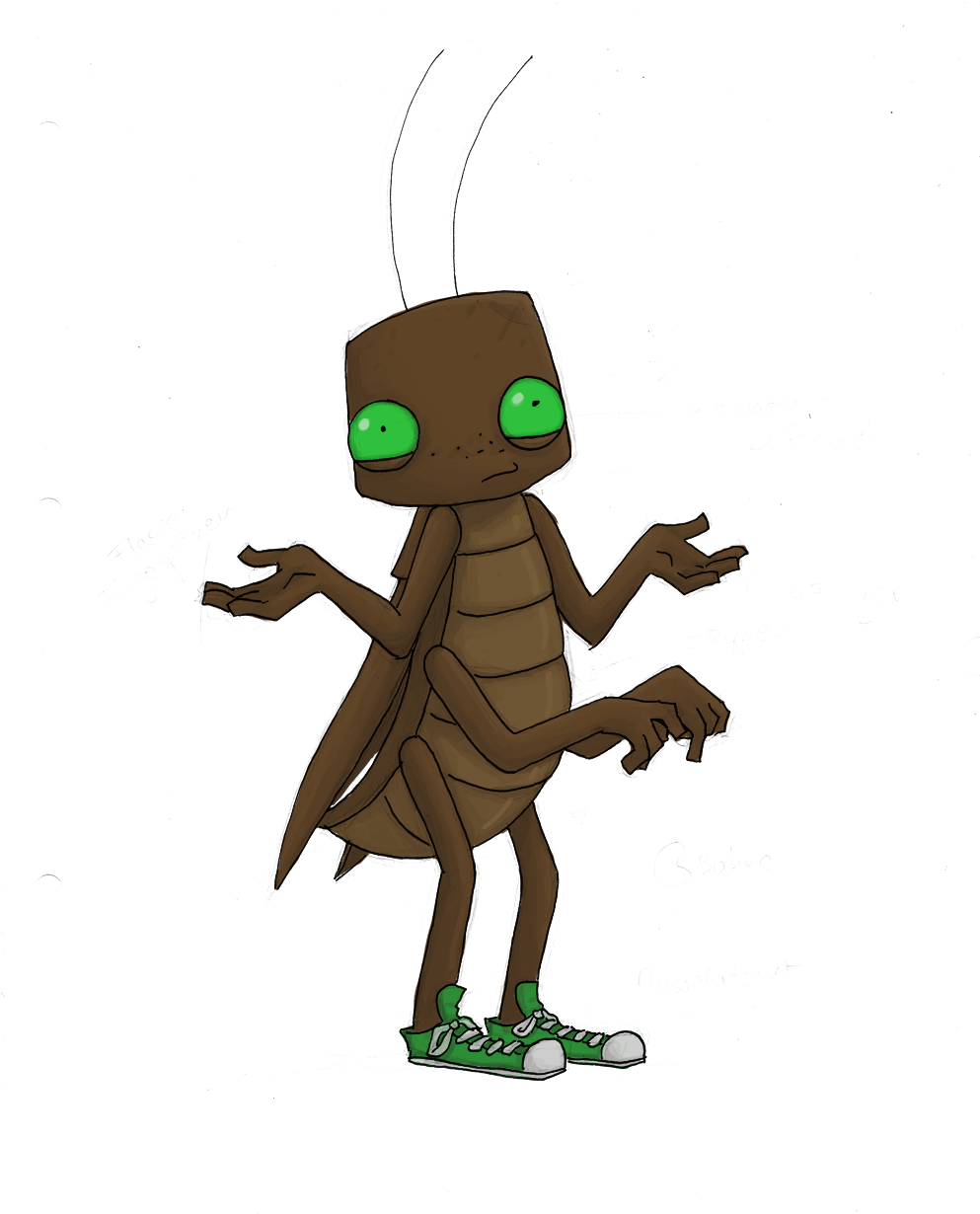 Animated Cockroach Character Illustration PNG