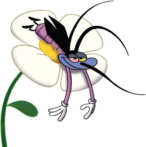 Animated Cockroach On Flower PNG