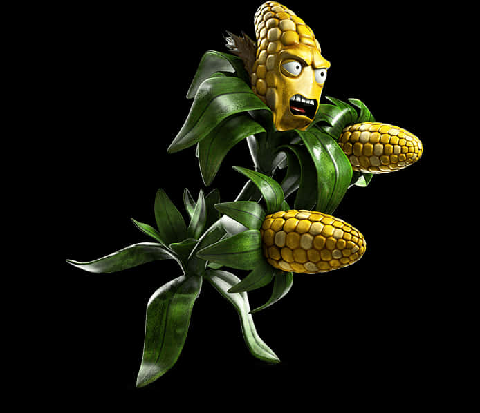 Animated Corn Character PNG