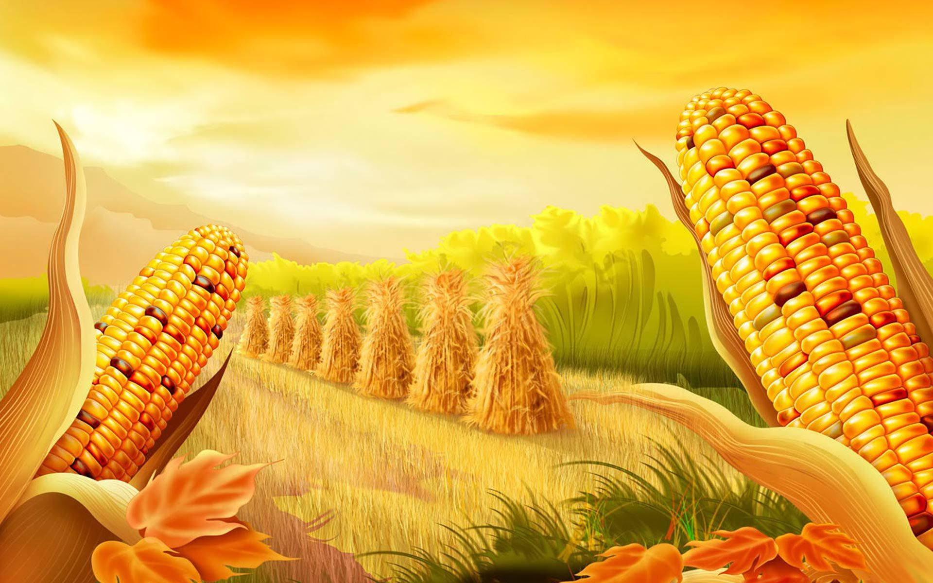 Animated Corn Farm Wallpaper
