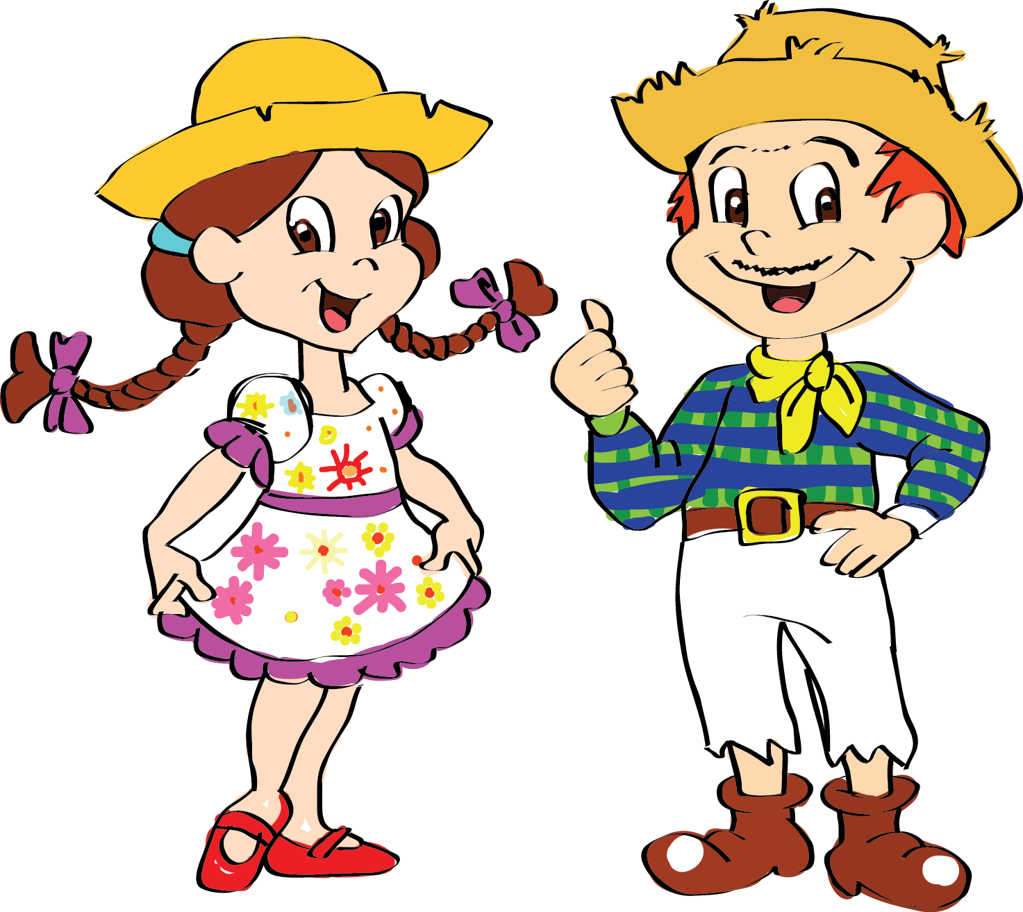 Animated Country Kids Illustration PNG