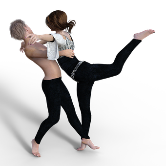 Animated Couple Dancing Pose PNG