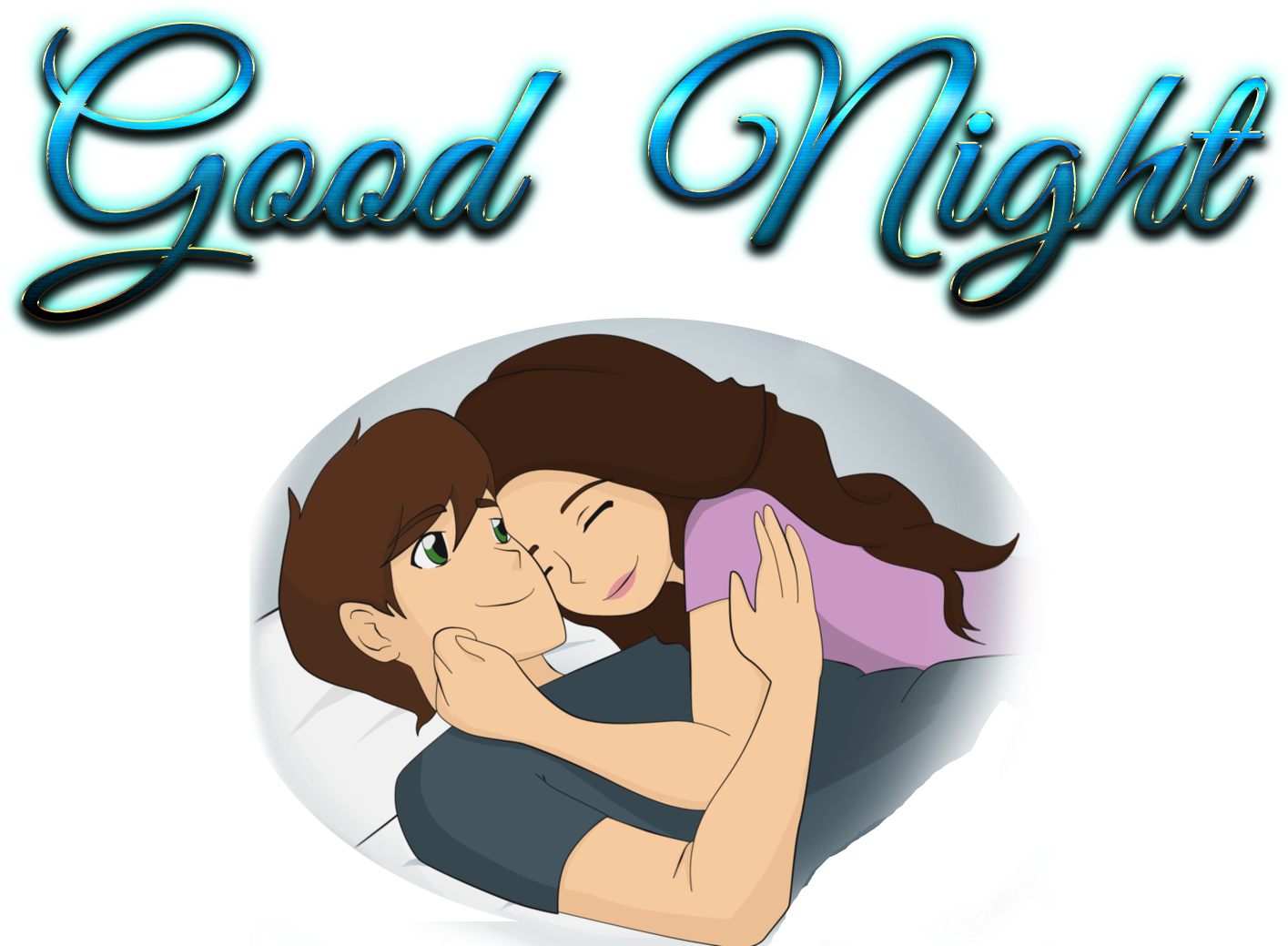 Animated Couple Good Night PNG
