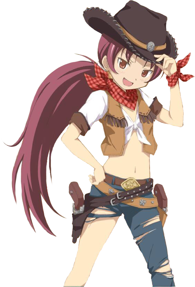 Animated Cowgirl Character Pose PNG