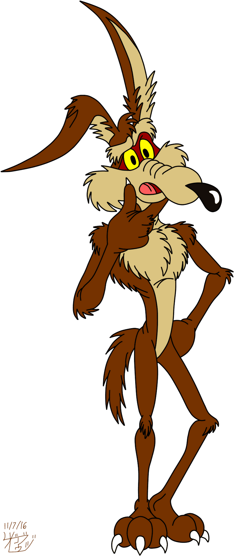 Animated Coyote Character Standing PNG