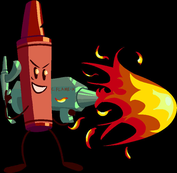 Animated Crayon Flamethrower PNG