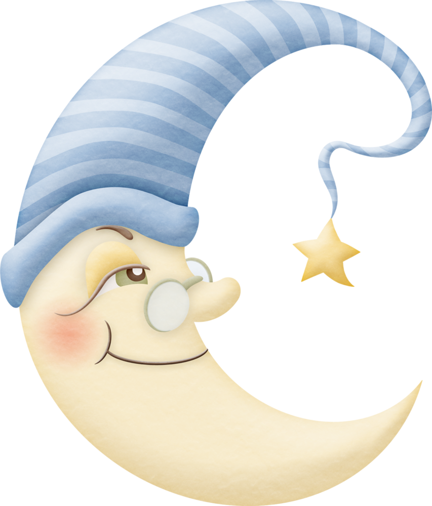 Animated Crescent Moonwith Hatand Star PNG