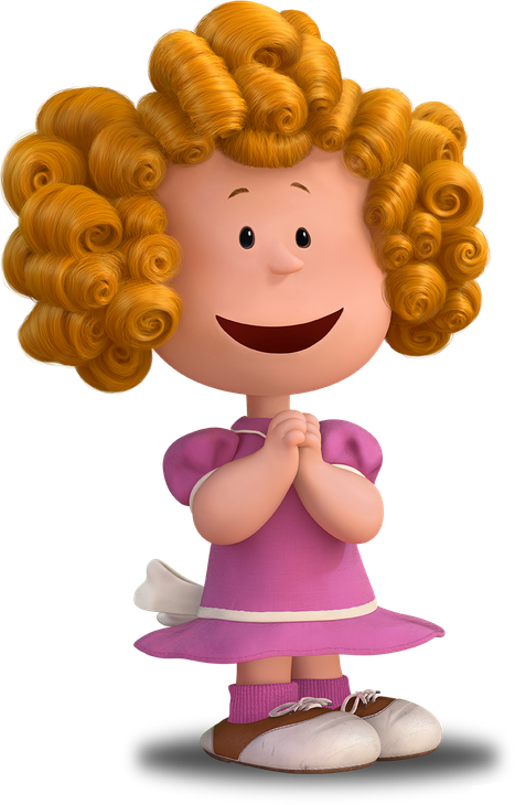 Animated Curly Haired Girl Character PNG