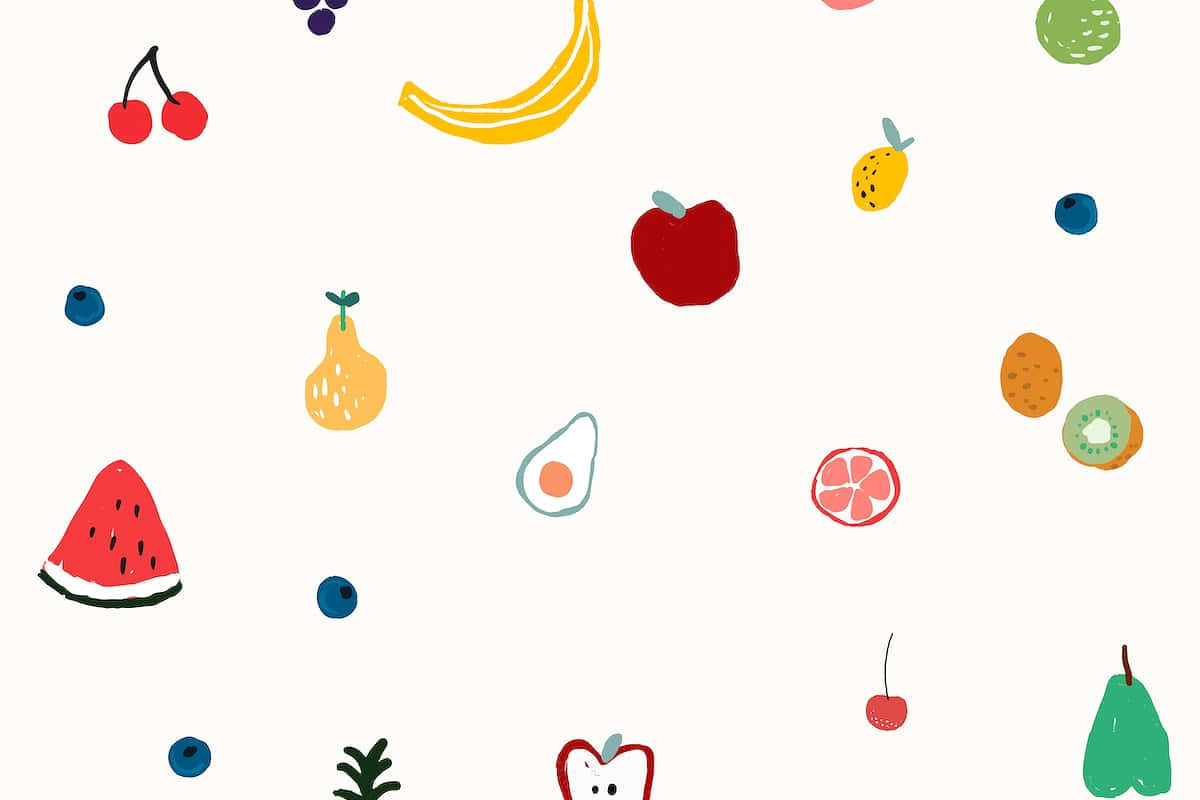 Animated Cute Fruits Slices Wallpaper