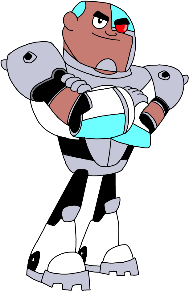 Animated Cyborg Crossed Arms PNG