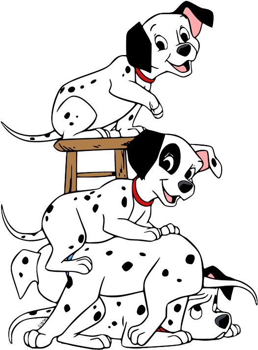 Animated Dalmatian Puppies Playing PNG