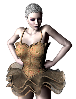 Animated Dancerin Corsetand Skirt PNG