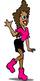 Animated Dancing Woman Cartoon PNG