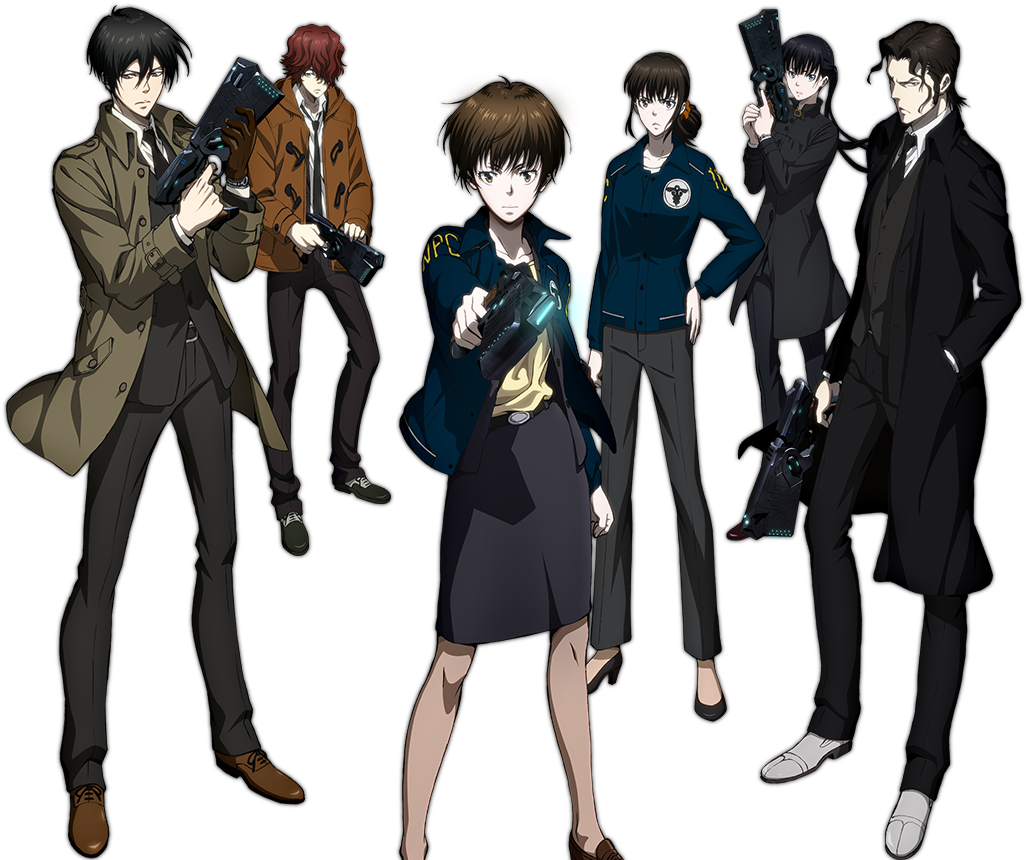 Animated Detective Team With Guns PNG