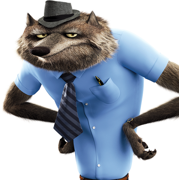 Animated Detective Werewolf Character PNG