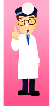 Animated Doctor Giving Peace Sign PNG