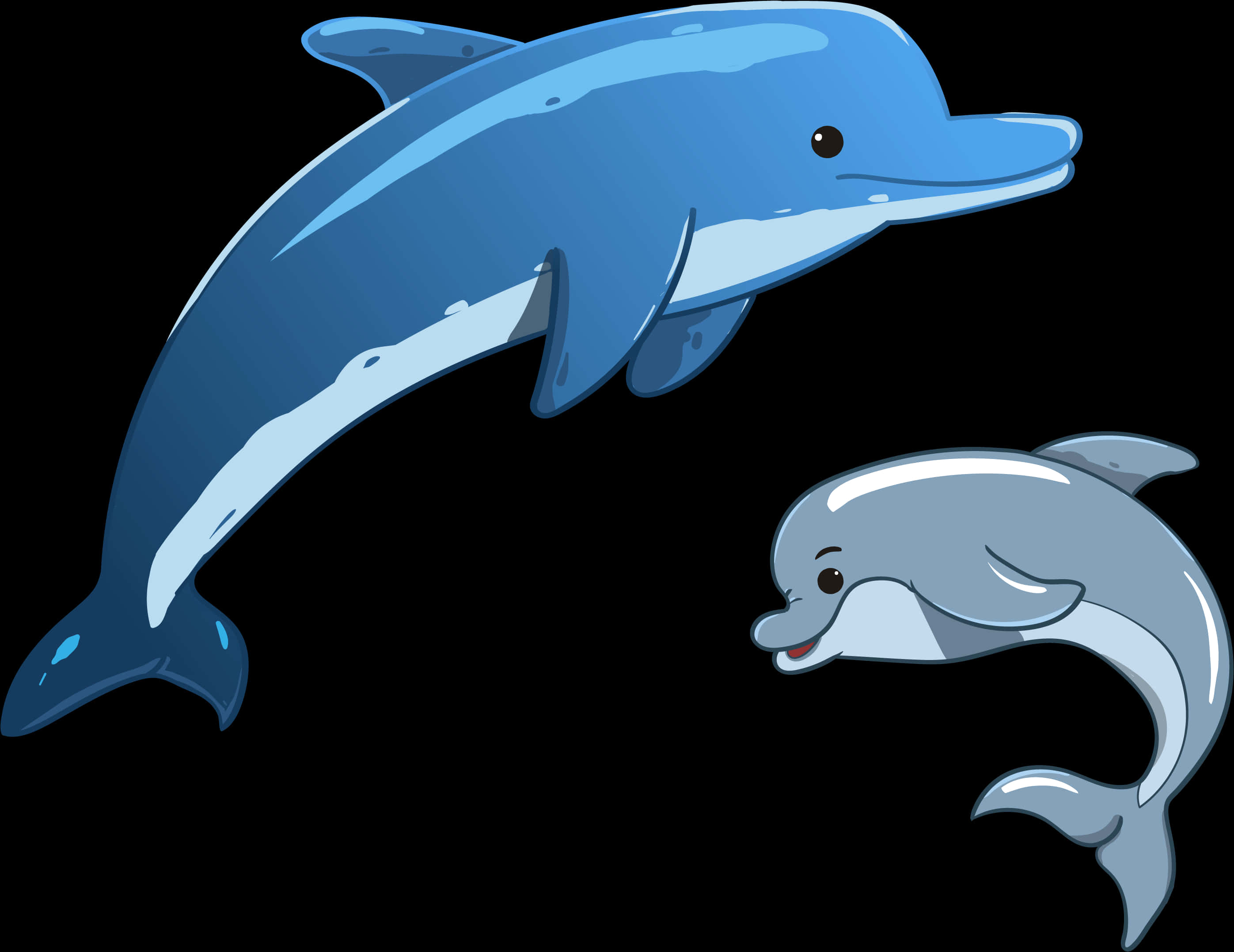 Animated Dolphins Parentand Child PNG