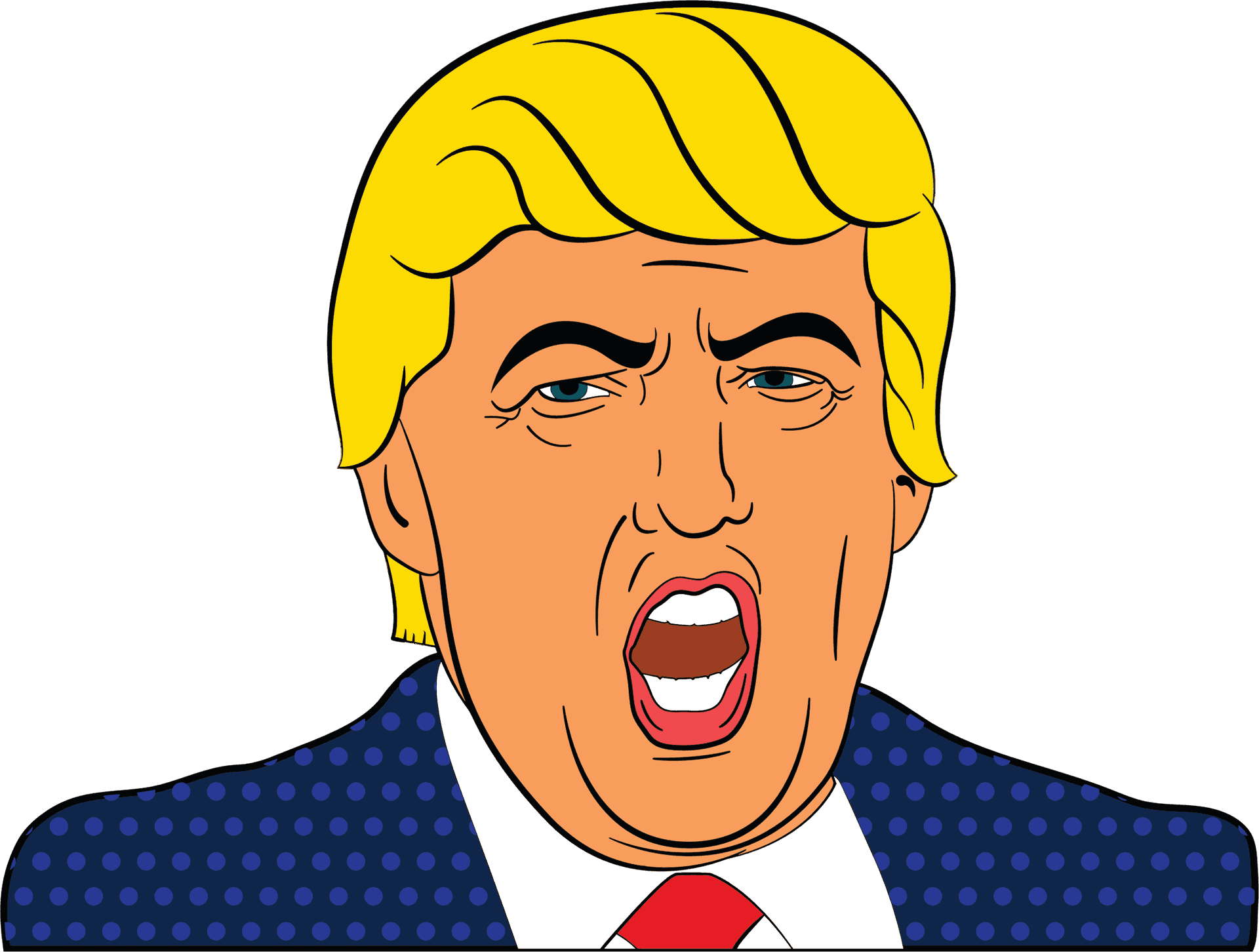 Animated Donald Trump Speaking Illustration PNG