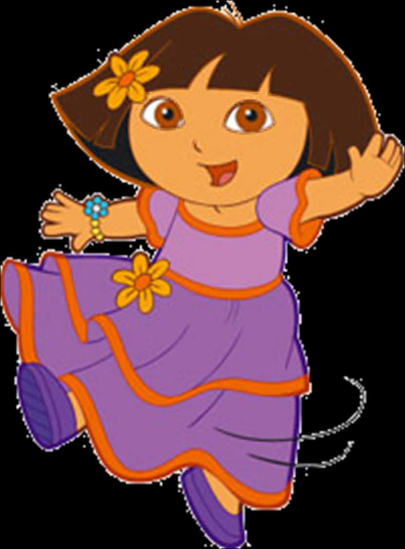 Animated Dora Character Pose PNG
