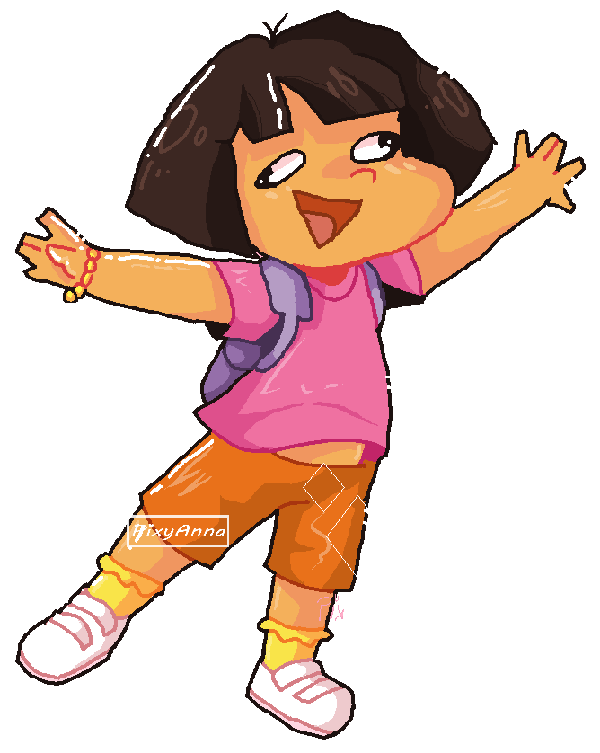 Animated Dora The Explorer Happy Pose PNG