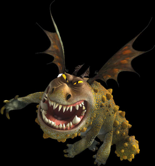Animated Dragon Character Smiling PNG