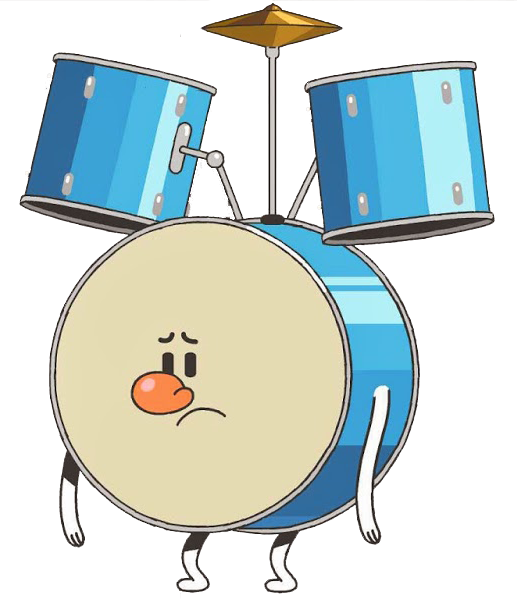 Animated Drum Character Illustration PNG