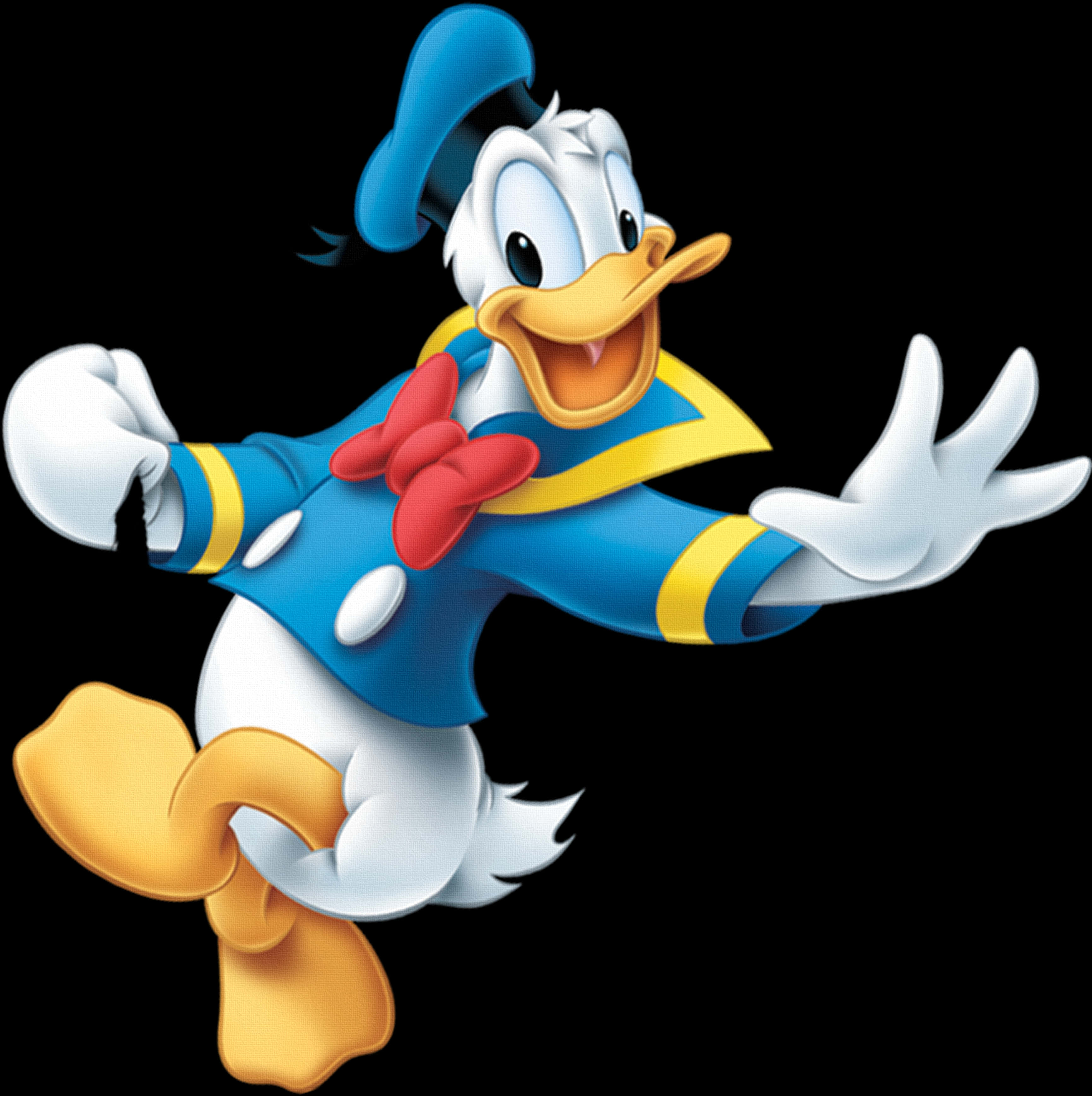 Animated Duck Character Greeting PNG