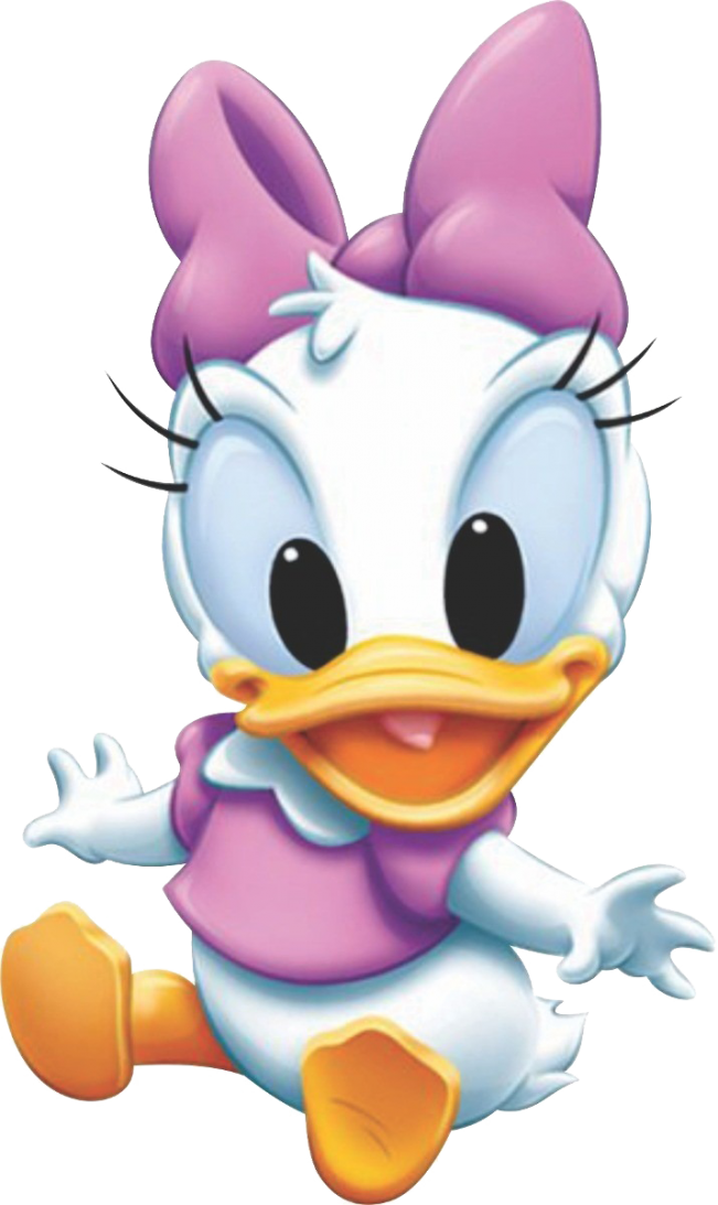 Animated Duck Character Pink Bow PNG
