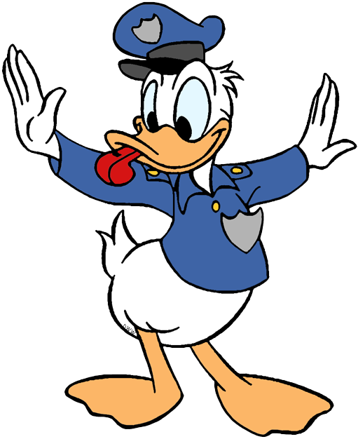 Animated Duck Policeman Character PNG