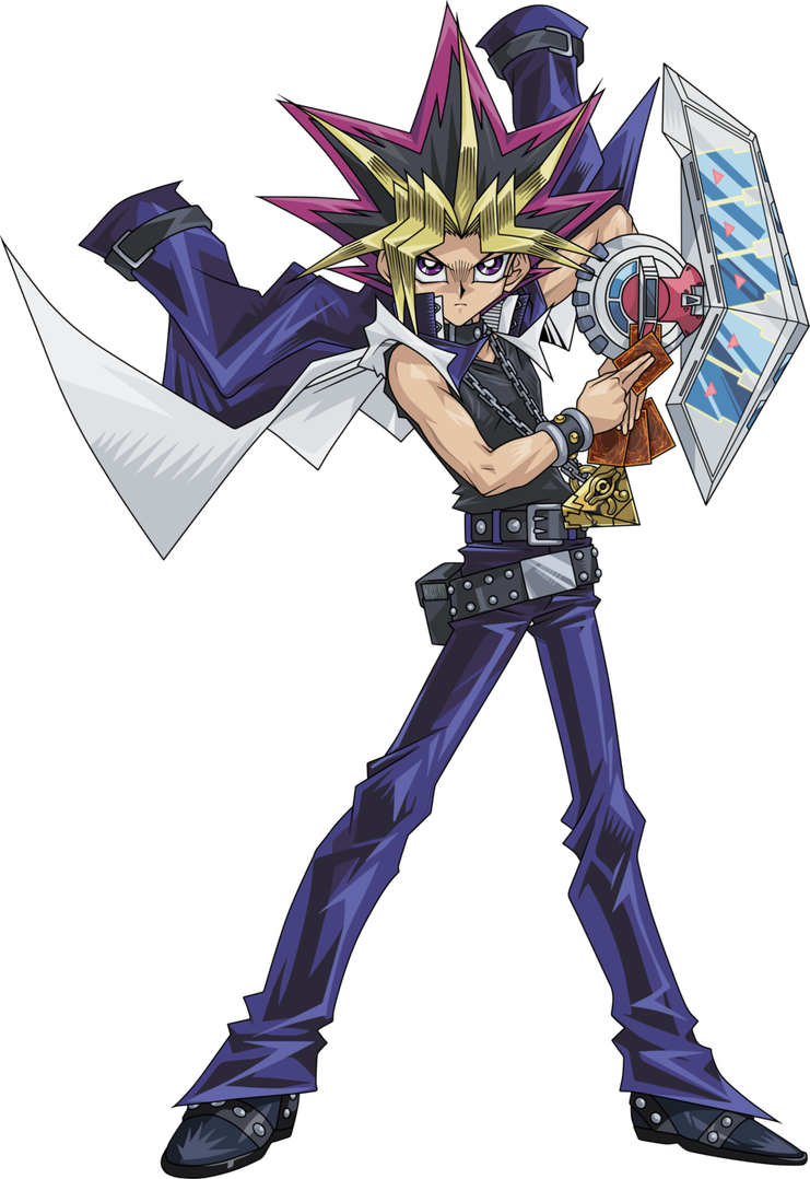 Animated Duelistwith Card Deck PNG