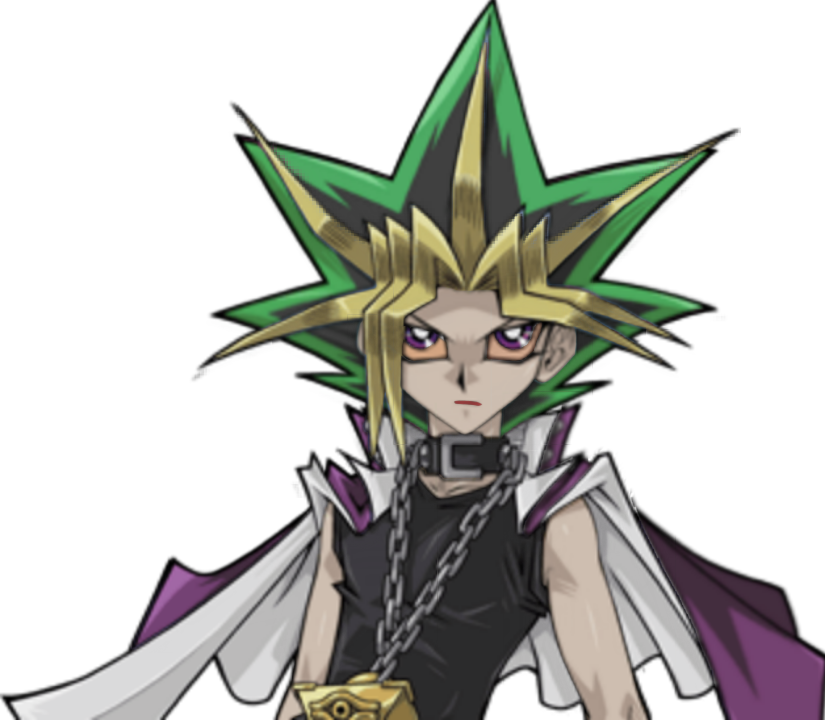 Animated Duelistwith Golden Puzzle PNG