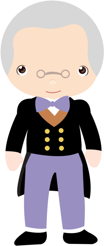 Animated Elderly Gentleman Character PNG