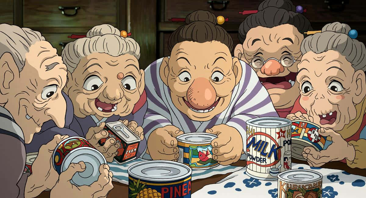 Download Animated Elderly People Eating Canned Food Wallpaper ...