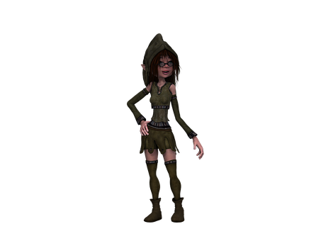 Animated Elf Girl Character PNG