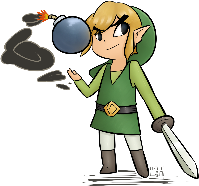 Animated Elf Hero With Bomband Sword PNG