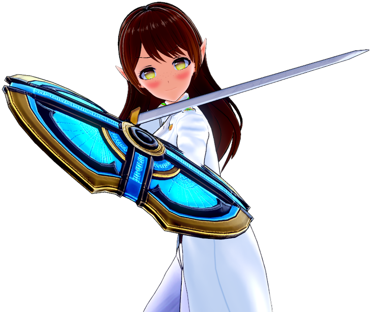 Animated Elf Wielding Magical Sword PNG