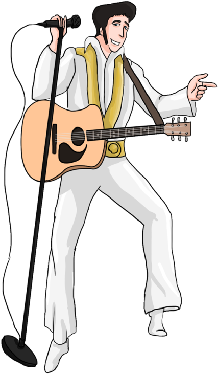 Animated Elvis Performing With Guitar PNG