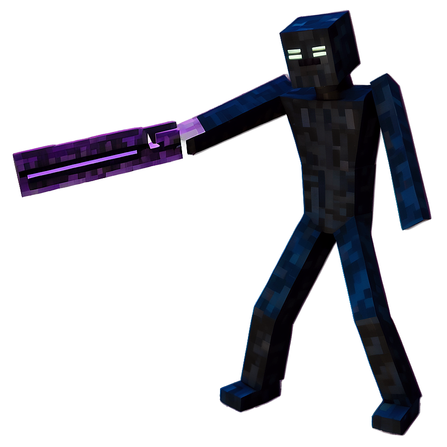 Animated Enderman Action Pose Png Gks PNG