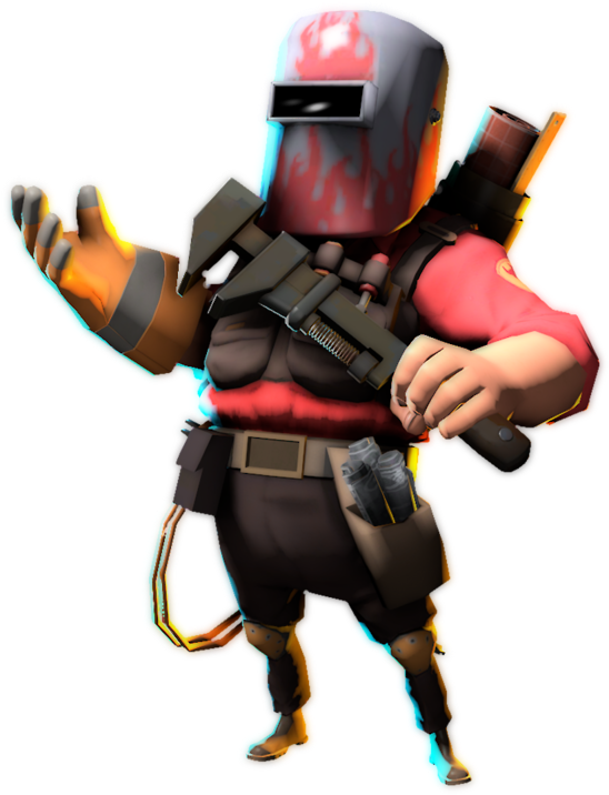 Animated Engineer Character With Gun PNG