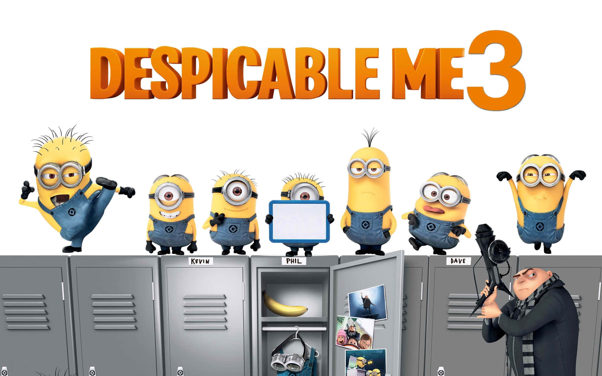Animated Enthusiasm - Minions Celebrating In Despicable Me Wallpaper