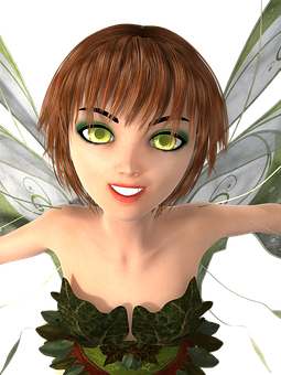Animated Fairy Character Smiling PNG