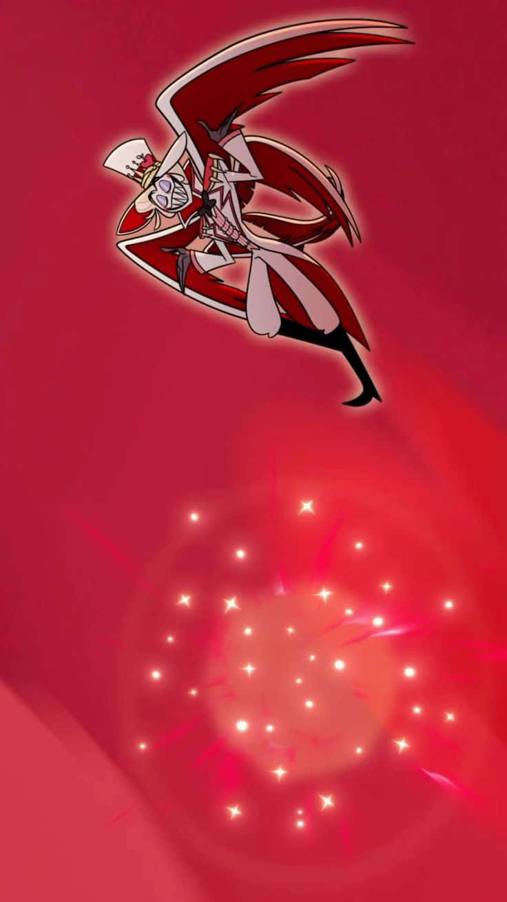 Animated Fallen Angel Red Backdrop Wallpaper