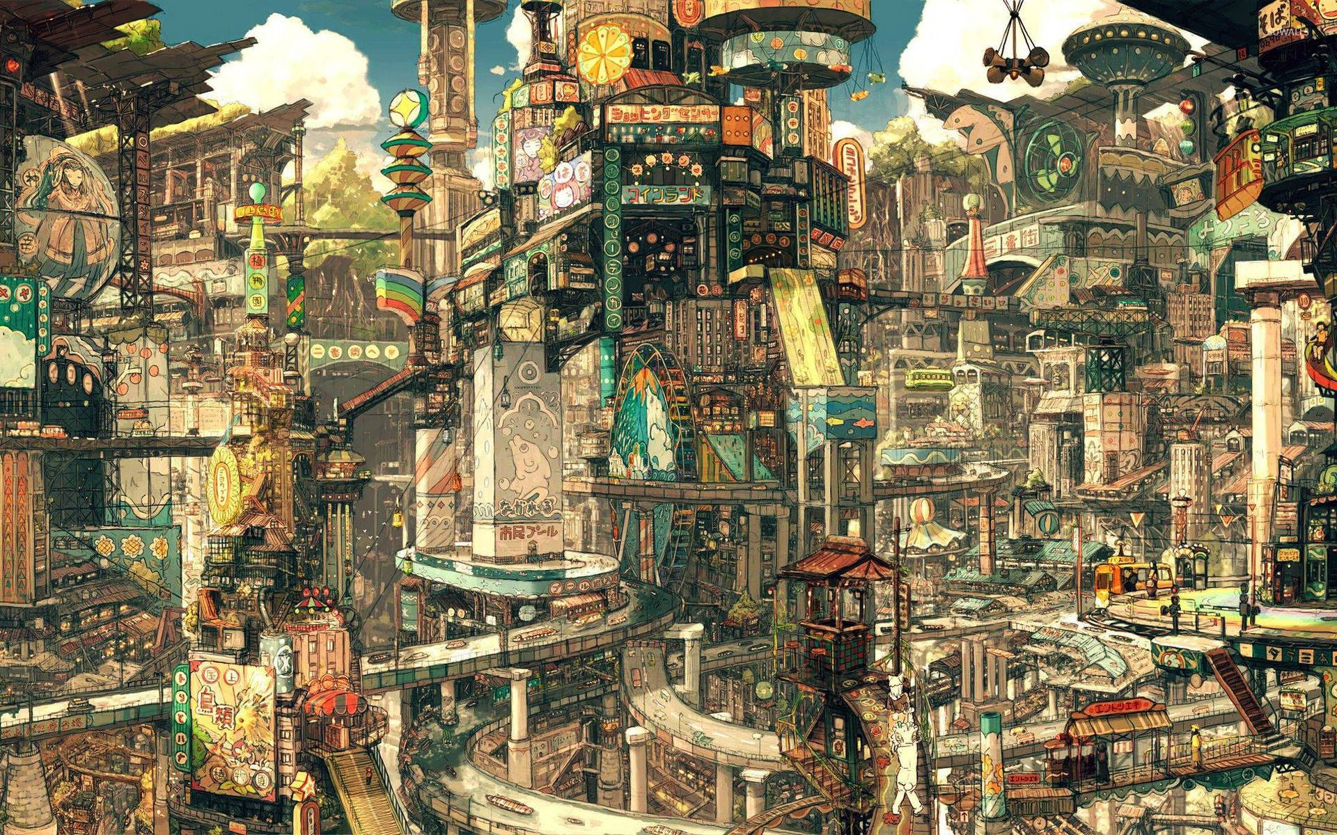 Animated Fantasy Asian Cityscape