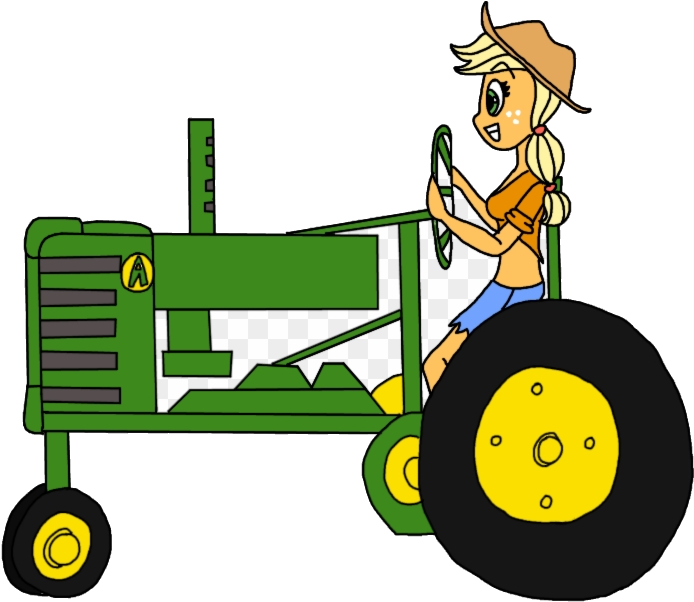 Animated Farmer Driving Tractor PNG