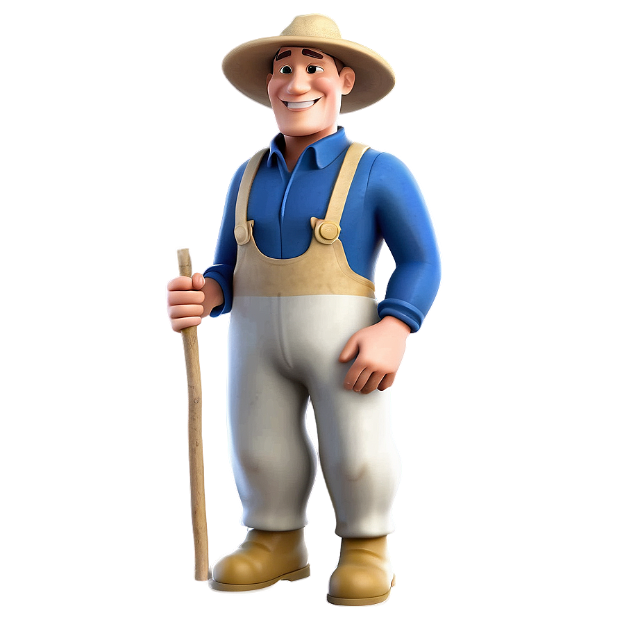Animated Farmer Figure Png 05242024 PNG
