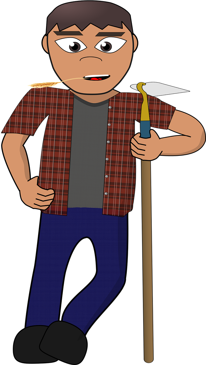 Animated Farmerwith Hoe PNG